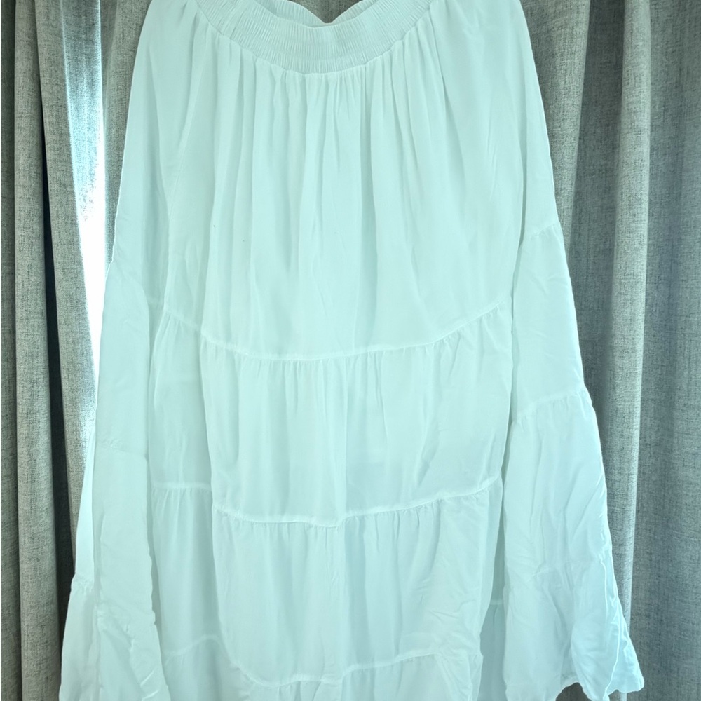 White Women's Tiered Off-Shoulder Top